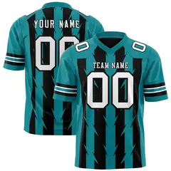Black Aqua Razr Stripe Graffiti Pattern Flag Football Jersey 1