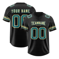 Black Aqua Retro Sleeve Line Authentic Football Jersey