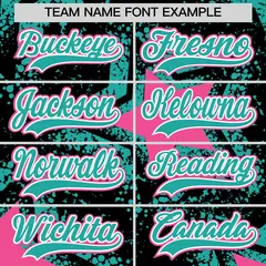 Black Aqua Star Graffiti Baseball Jersey 7