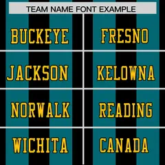 Black Aqua Thick Stripe Authentic Football Jersey 3