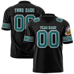 Black Aqua-White Classic Authentic Football Jersey 1