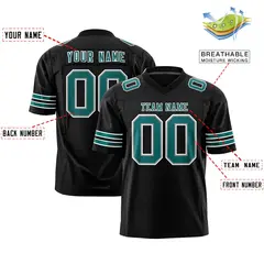 Black Aqua-White Classic Authentic Football Jersey 2