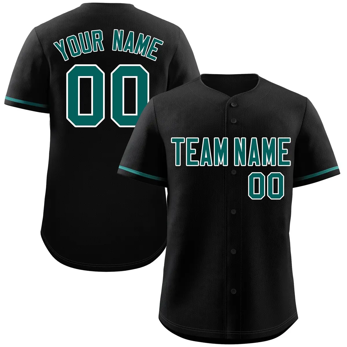 Black Aqua-White Classic Style Baseball Jersey