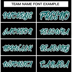Black Aqua-White Raglan Full-Snap Varsity Letterman Jacket 5