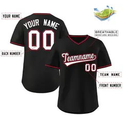 Black Authentic Classic Pullover Baseball Jersey 2