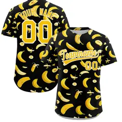 Black Banana Graffiti Pattern Fashion Baseball Jersey