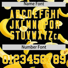 Black Banana Graffiti Pattern Fashion Baseball Jersey 3