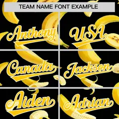 Black Banana Graffiti Pattern Fashion Baseball Jersey 4