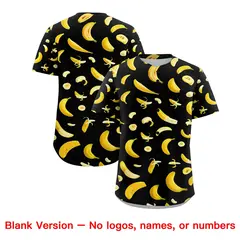 Black Banana Graffiti Pattern Fashion Baseball Jersey 7