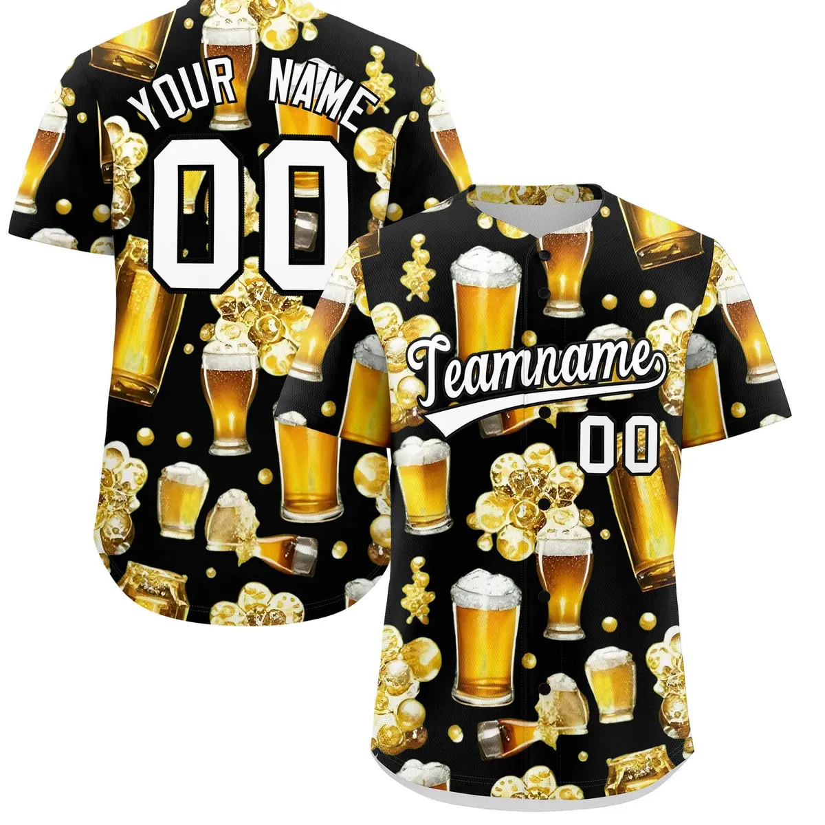 Black Beer Day Parties Baseball Jersey