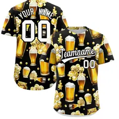Black Beer Day Parties Baseball Jersey 1