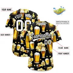 Black Beer Day Parties Baseball Jersey 2