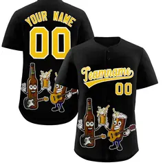 Black Beer Day Parties Baseball Jersey 1