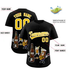 Black Beer Day Parties Baseball Jersey 2