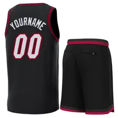 Black Black-Crimson Classic Sets Basketball Jersey 3