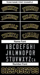 Black Black-Gold Classic Style Two-Button Softball Jersey 3