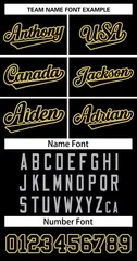 Black Black-Gold Classic Style Two-Button Softball Jersey 3