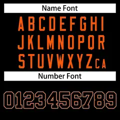 Black Black-Orange Raglan Sleeves Varsity Full-Snap Letterman Jacket 6