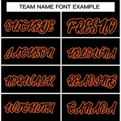 Black Black-Orange Varsity Full-Snap Letterman Jacket 3