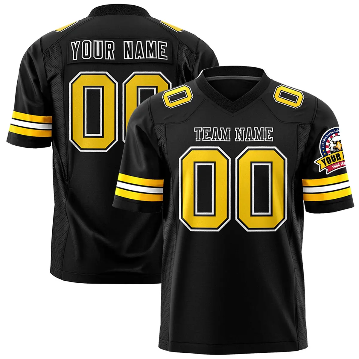 Black Black-White Classic Authentic Football Jersey