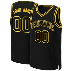 Black Black-Yellow Classic Basketball Jersey