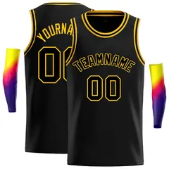 Black Black-Yellow Classic Casual Basketball Jersey 1