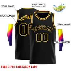 Black Black-Yellow Classic Casual Basketball Jersey 2