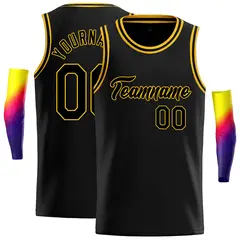 Black Black-Yellow Classic Casual Basketball Jersey