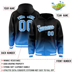 Black Blue Gradient Letterman Varsity Jacket Hoodie 4