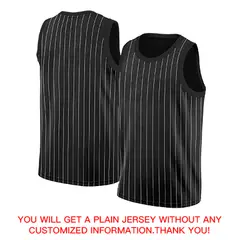 Black Blue-White Stripe Fashion Basketball Jersey 4