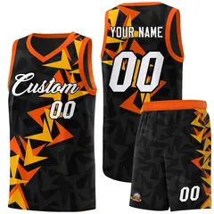Black Boomerang Pattern Basketball Jersey