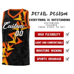Black Boomerang Pattern Basketball Jersey 2