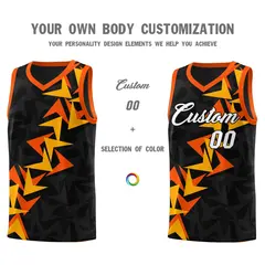 Black Boomerang Pattern Basketball Jersey 3