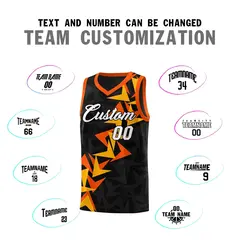Black Boomerang Pattern Basketball Jersey 4