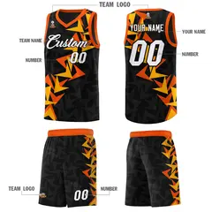 Black Boomerang Pattern Basketball Jersey 5
