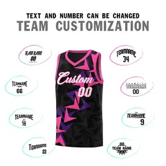 Black Boomerang Pattern Basketball Jersey 4