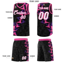 Black Boomerang Pattern Basketball Jersey 5