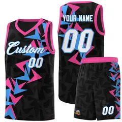 Black Boomerang Pattern Basketball Jersey