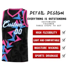 Black Boomerang Pattern Basketball Jersey 2