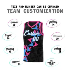 Black Boomerang Pattern Basketball Jersey 4