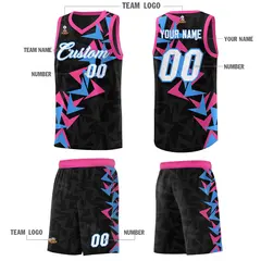 Black Boomerang Pattern Basketball Jersey 5