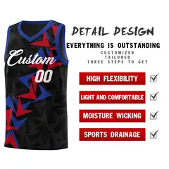 Black Boomerang Pattern Basketball Jersey 2