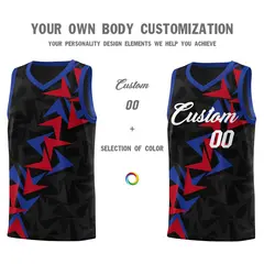 Black Boomerang Pattern Basketball Jersey 3