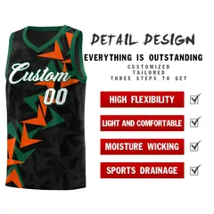 Black Boomerang Pattern Basketball Jersey 2