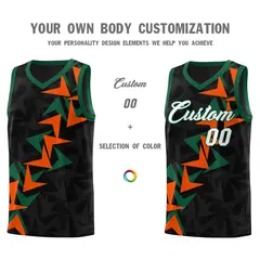 Black Boomerang Pattern Basketball Jersey 3