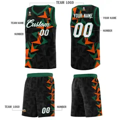 Black Boomerang Pattern Basketball Jersey 5