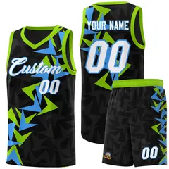 Black Boomerang Pattern Basketball Jersey