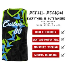 Black Boomerang Pattern Basketball Jersey 2