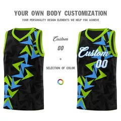Black Boomerang Pattern Basketball Jersey 3