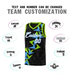 Black Boomerang Pattern Basketball Jersey 4